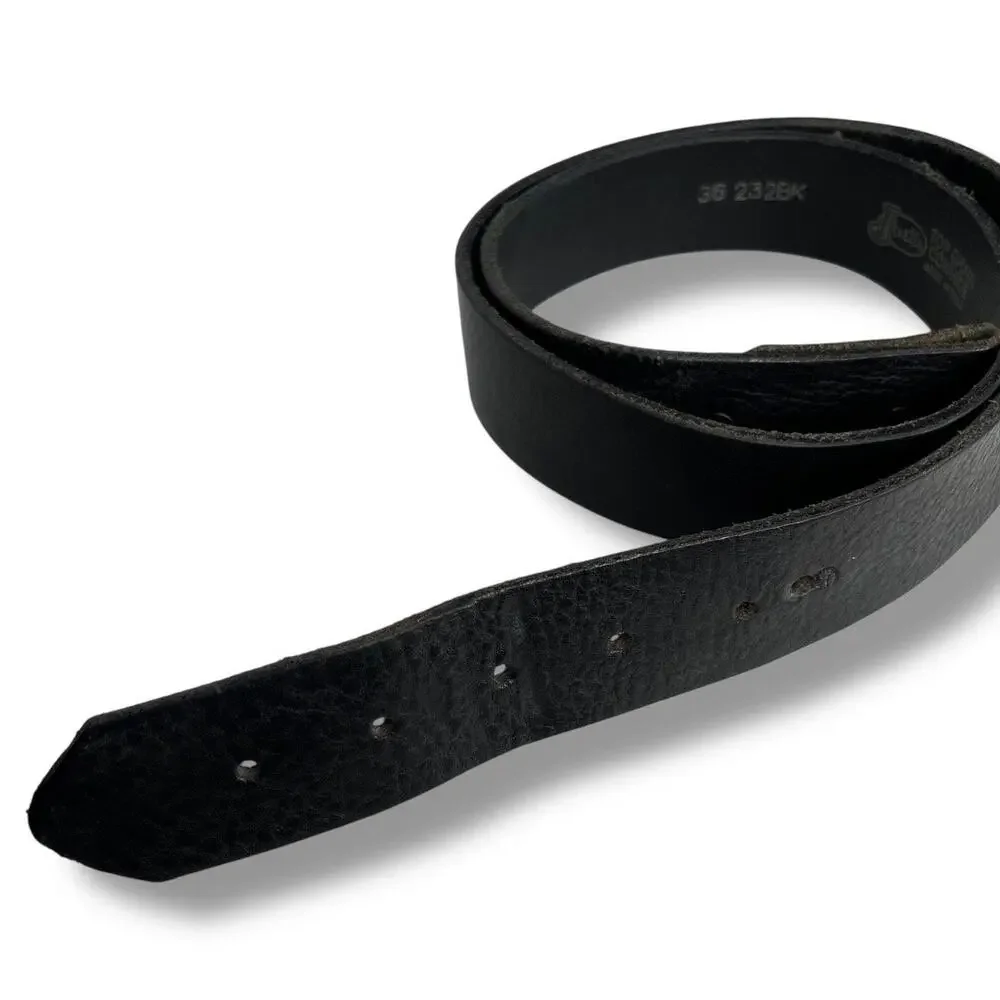 Justin Black American Made Top Grain Cowhide Leather No Buckle Belt 36